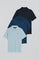 Three-button polo shirt with Rigby Go logo 3 pack (navy blue, light blue and indigo blue)