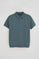 Denim-blue polo shirt with Rigby Go embroidery