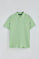 Mint short-sleeve polo shirt with two buttons and chest detail