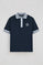 Navy-blue short-sleeve polo shirt Morfeo with nautical detail