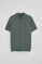 Stone-grey zipped polo shirt Esko with embroidered monogram