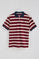 Maroon striped polo shirt Genova with embroidered monogram