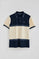 Navy-blue polo shirt Veil in bi-coloured pique with embroidered detail