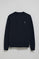 Navy-blue round-neck relaxed sweatshirt with Rigby Go rubberised logo