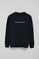Navy-blue round-neck regular sweatshirt with rubber print