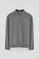 Asphalt-grey half-zip sweatshirt with Rigby Go embroidery