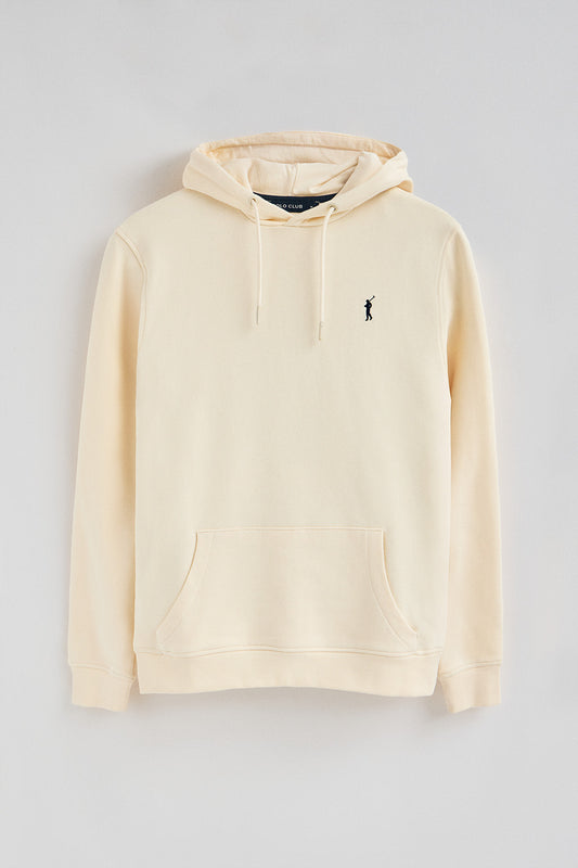 Nude hoodie with Rigby Go embroidery