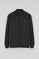 Black high-neck zip-up sweatshirt with Rigby Go logo
