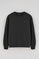 Black round-neck relaxed sweatshirt with Polo Club detail