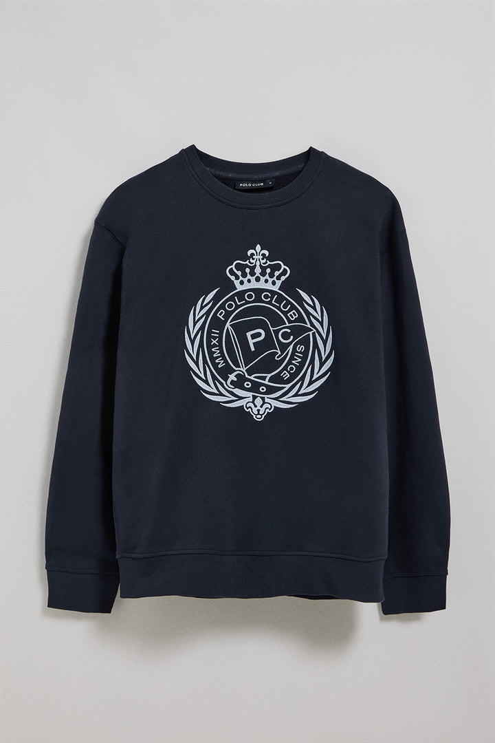 Navy-blue sweatshirt Saddie with nautical embroidery