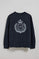 Navy-blue sweatshirt Saddie with nautical embroidery