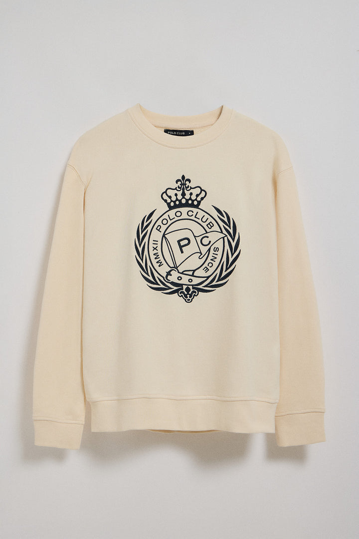 Nude sweatshirt Saddie with nautical embroidery