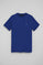 Royal-blue round-neck T-shirt with Rigby Go embroidery