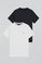 Round-neck T-shirt with Rigby Go embroidered logo 2 pack (navy blue and white)