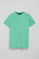 Aqua round-neck T-shirt with Rigby Go rubber embroidery