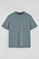 Stone-grey T-shirt in cotton and linen with Rigby Go embroidery