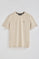 Beige slub-cotton T-shirt with Rigby Go embroidery