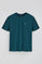 Blue slub-cotton T-shirt with Rigby Go embroidery