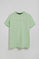 Mint round-neck T-shirt with rubber logo