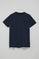 Navy-blue garment-dyed T-shirt with Polo Club detail
