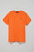 Orange garment-dyed T-shirt with Polo Club detail