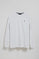 White long-sleeve T-shirt with Rigby Go embroidery