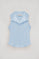 Light-blue sleeveless polo shirt with embroidered monogram