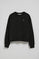 Black round-neck sweatshirt with Rigby Go embroidery