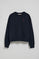 Navy-blue round-neck sweatshirt with Rigby Go embroidery