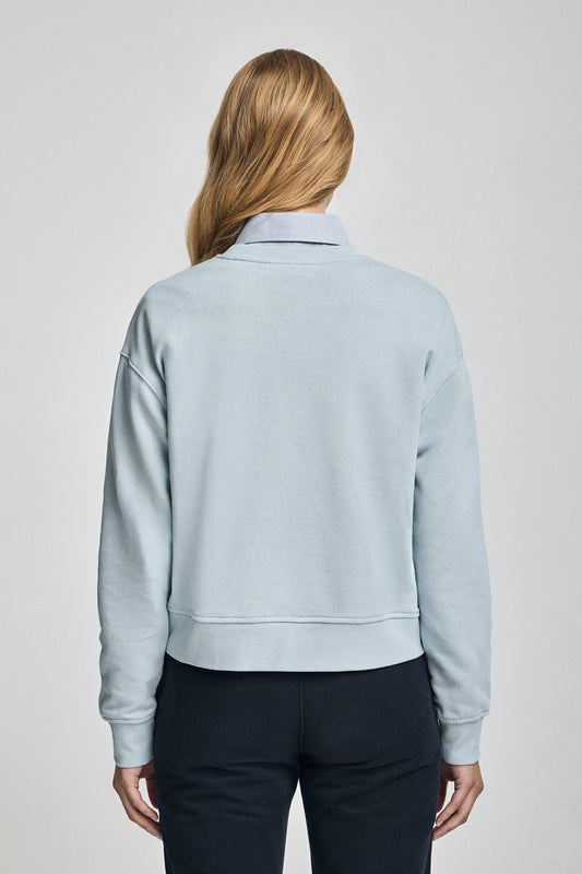 Woman - Sweatshirt - Light-blue round-neck sweatshirt with Rigby Go embroidery