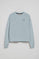 Light-blue round-neck sweatshirt with Rigby Go embroidery
