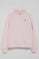 Pink half-zip sweatshirt with Rigby Go embroidery