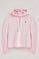 Pink hoodie with Rigby Go embroidery