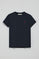 Navy-blue round-neck T-shirt with Rigby Go embroidery