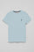 Light-blue round-neck T-shirt with Rigby Go embroidery
