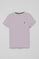 Lavender round-neck T-shirt with Rigby Go embroidery