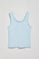Light-blue tank top with Rigby Go embroidery