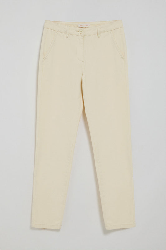 Sandy chinos May with minimal Polo Club pocket embroidery