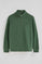 Bottle-green half-zip sweatshirt with washed effect and Rigby Go logo