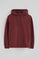 Maroon regular-fit hoodie with Rigby Go logo