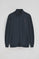 Navy-blue high-neck sweatshirt with zip and Rigby Go logo