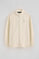 Nude high-neck sweatshirt with zip and Rigby Go logo