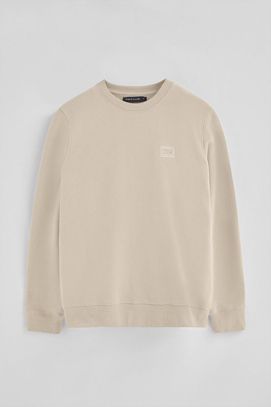Beige relaxed-fit sweatshirt with Polo Club logo