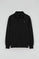 Black regular-fit polo-style sweatshirt with Rigby Go logo