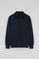 Navy-blue regular-fit polo-style sweatshirt with Rigby Go logo