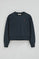 Navy-blue boxy-fit sweatshirt with Rigby Go logo