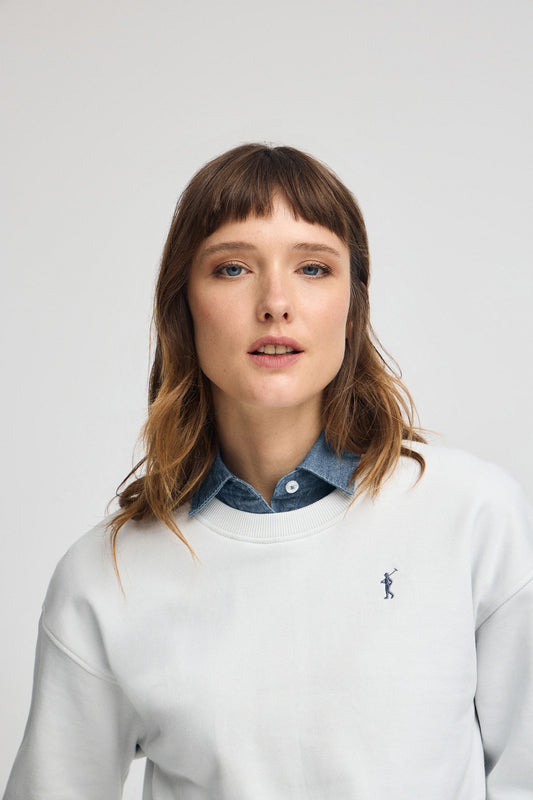 Woman - Sweatshirt - Ice-white boxy-fit sweatshirt with Rigby Go logo