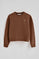 Mocha boxy-fit sweatshirt with Rigby Go logo