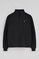 Black half-zip sweatshirt with Rigby Go logo