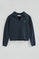 Navy-blue polo-collar sweatshirt with Polo Club logo